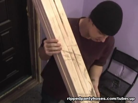 Delicious Russian blonde gets her nylons ripped