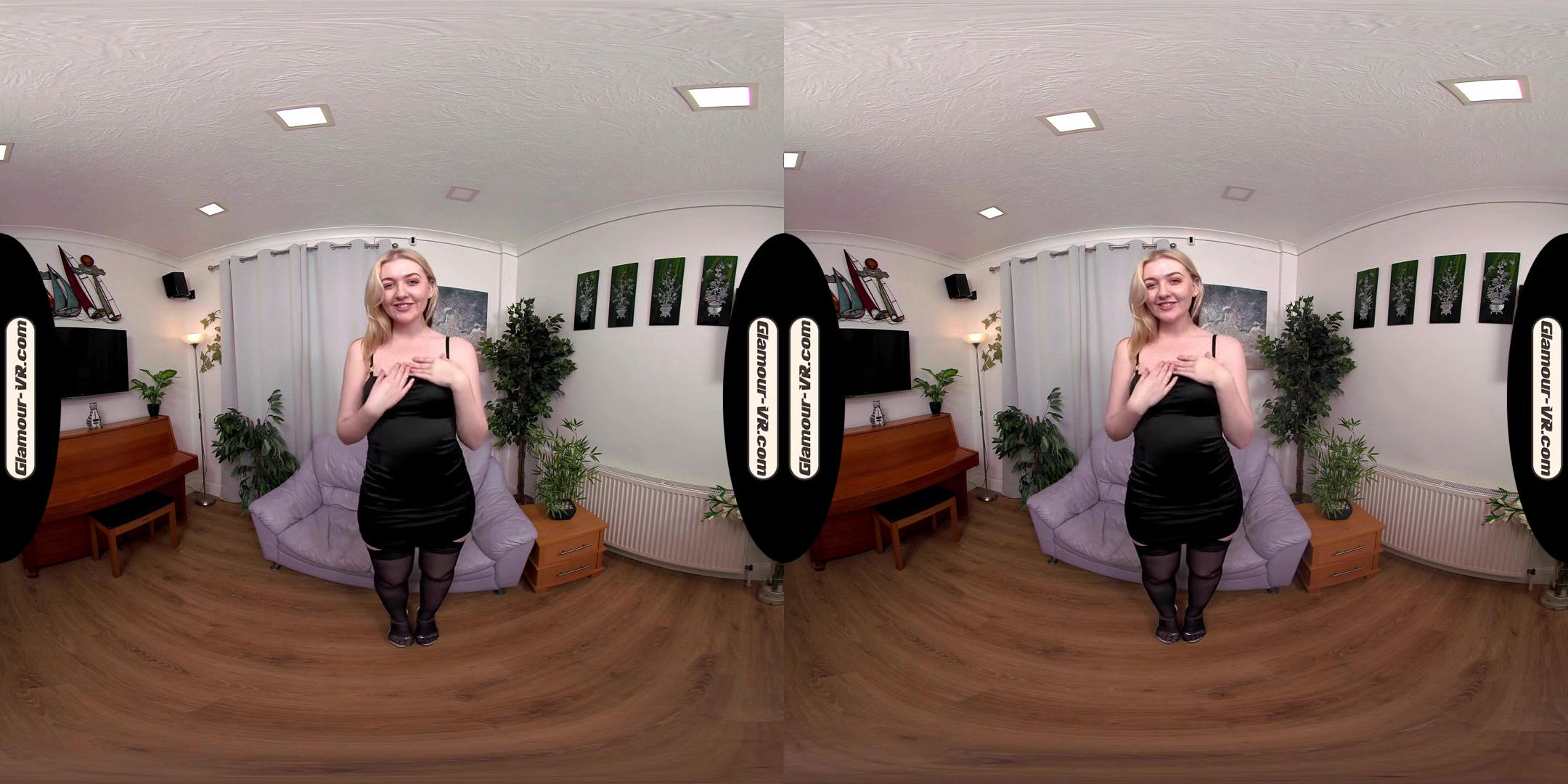 Em Yang In Little Black Dress & Black Stockings With Special Tease Treat For You - 8k Vr