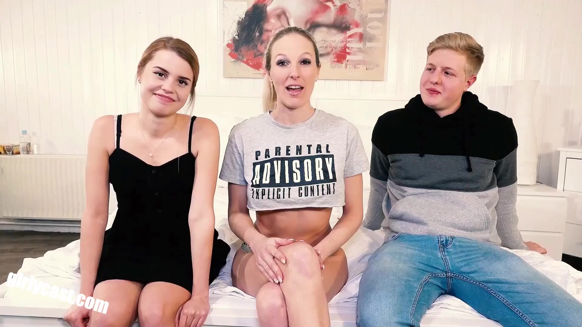 Sweet teen 18+ Jamie First Threesome - 1