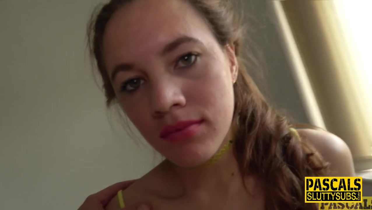 Dominated teen 18+ slut gets throated and fucked