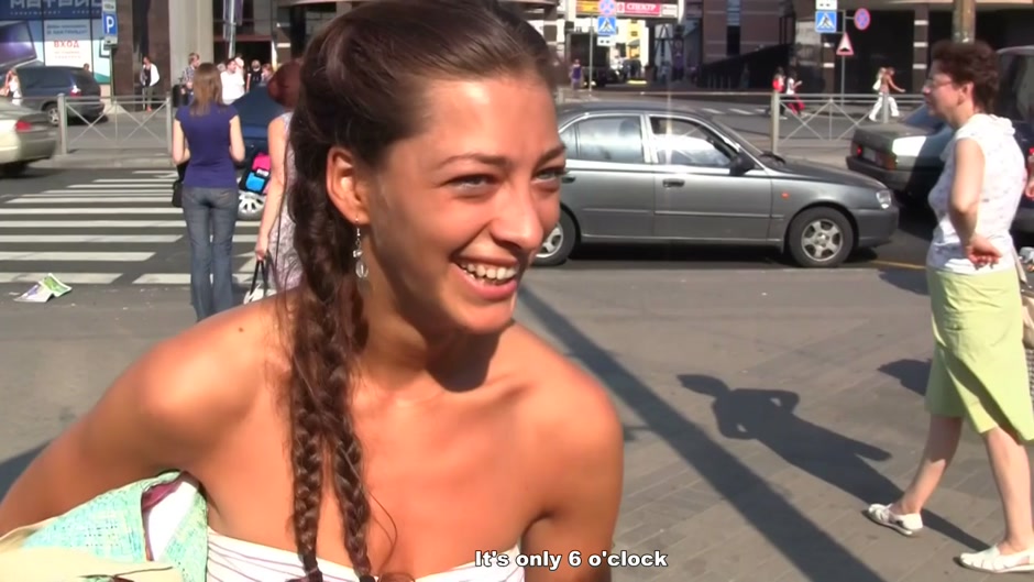 Young girl gets facial cumshot in public