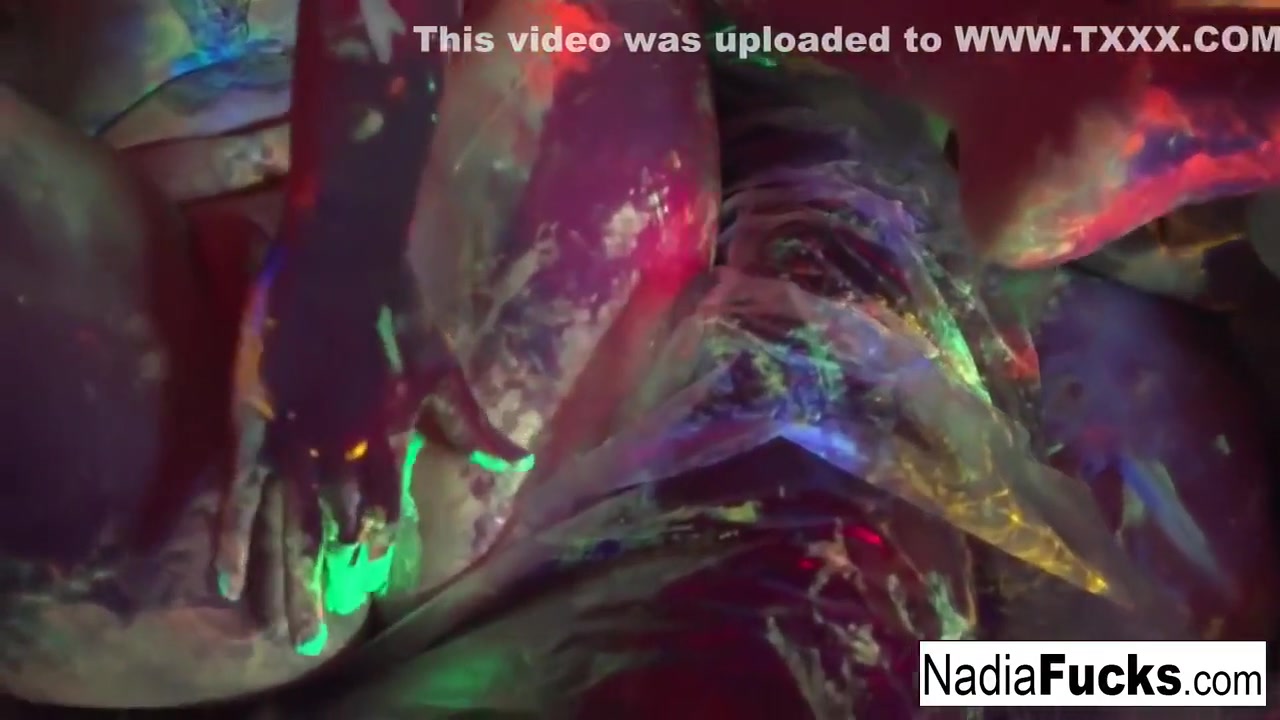 Ophelia Rain And Nadia White In Black-light Babes Suck Off Colorful Cock