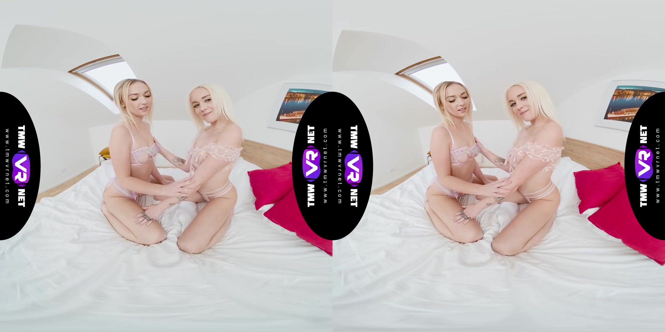 Spicy Rehearsal Ends With Orgasm - Two Blonde Babes on Your Bed