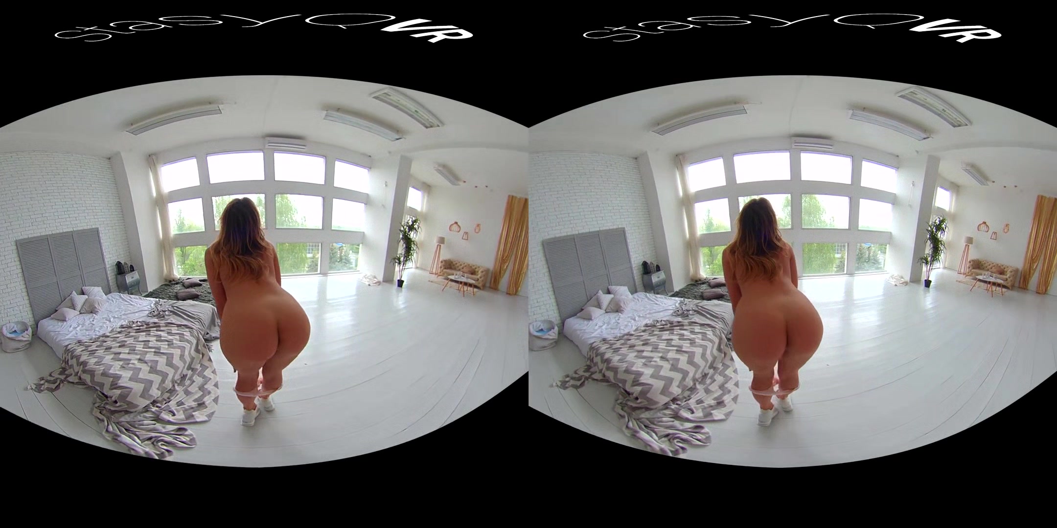 Sexy babe teasing with her perky tits in exclusive VR video
