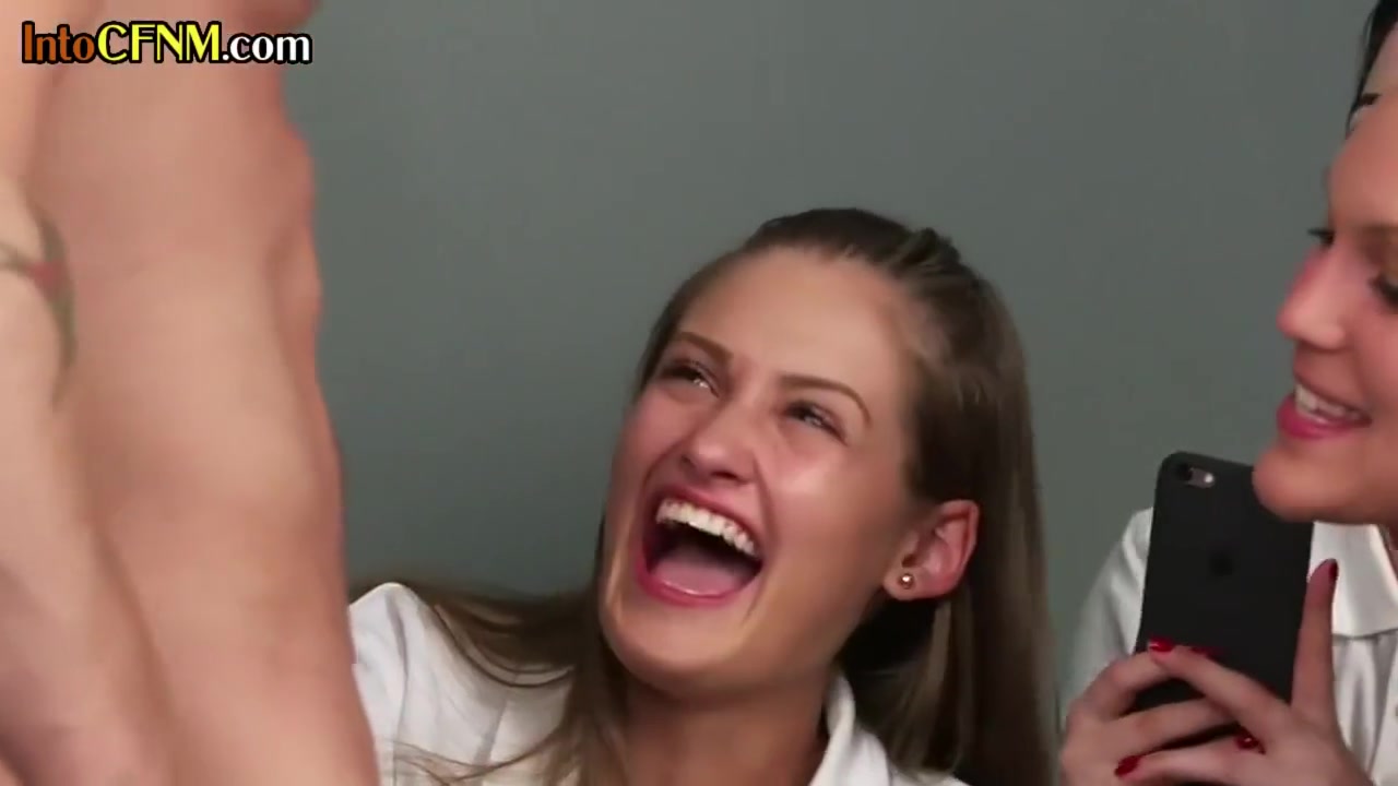 Uniformed Cfnm students 18+ Wank And Cocksuck Their Teacher
