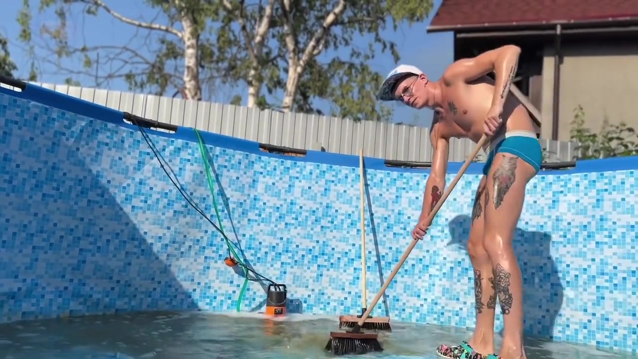 Gay Porn In 80 Cleaning Man Gets Fucked In Pool By Bosss Husband