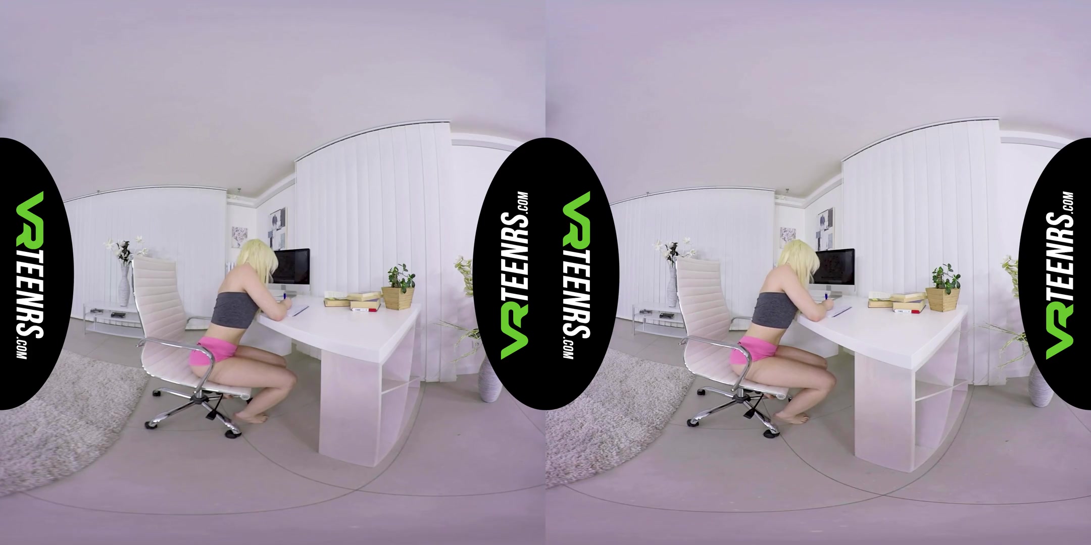 Anna Rey in Petite teen 18+ Masturbating In The Office VR - VRTeenrs