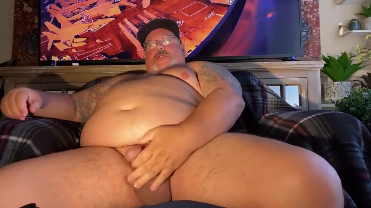 Retired Fat Navy Captain Has Huge Handsfree Orgasm In His White Briefs