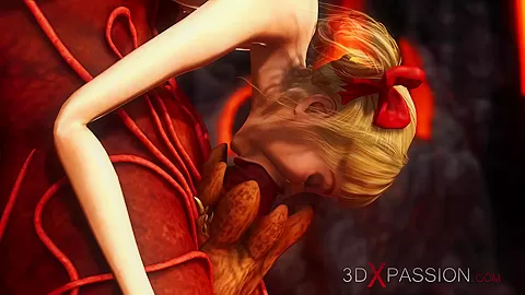 Devil plays with a super hot girl in hell