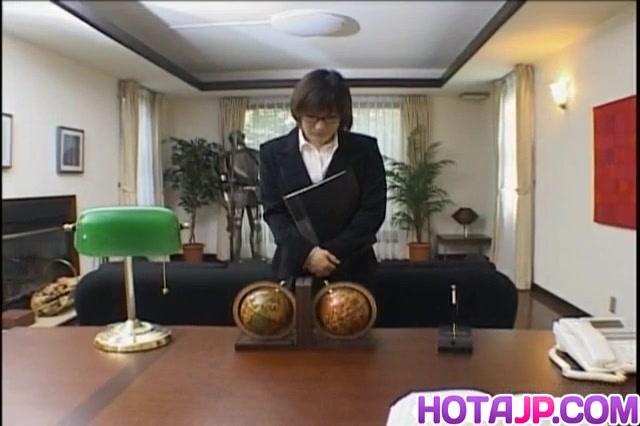 Ruri Anno in white shirt sucks hard penis