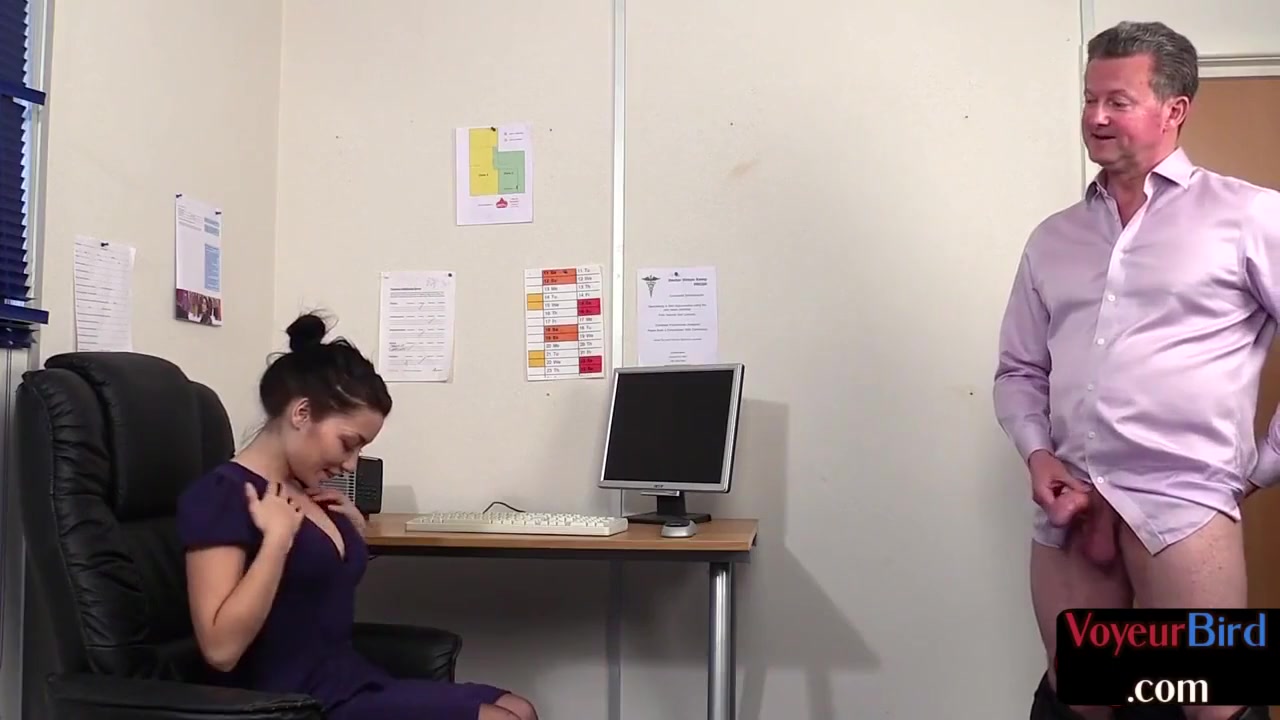 Office Slut In Lingerie Watches Boss While Jerks