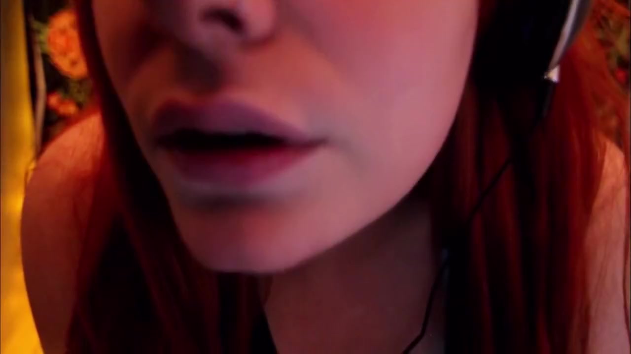 Erotic ASMR redhead teen 18+ gags on, whispers to, and fucks realistic dildo
