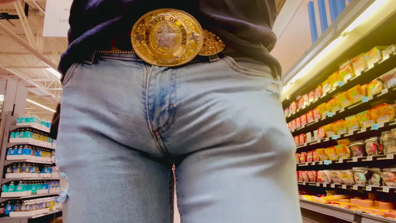 Danny D - Cocks In The Wild - Big Cock Cowboy Walking The Aisles In Skin Tight Jeans - Public Exhibitionist Pov