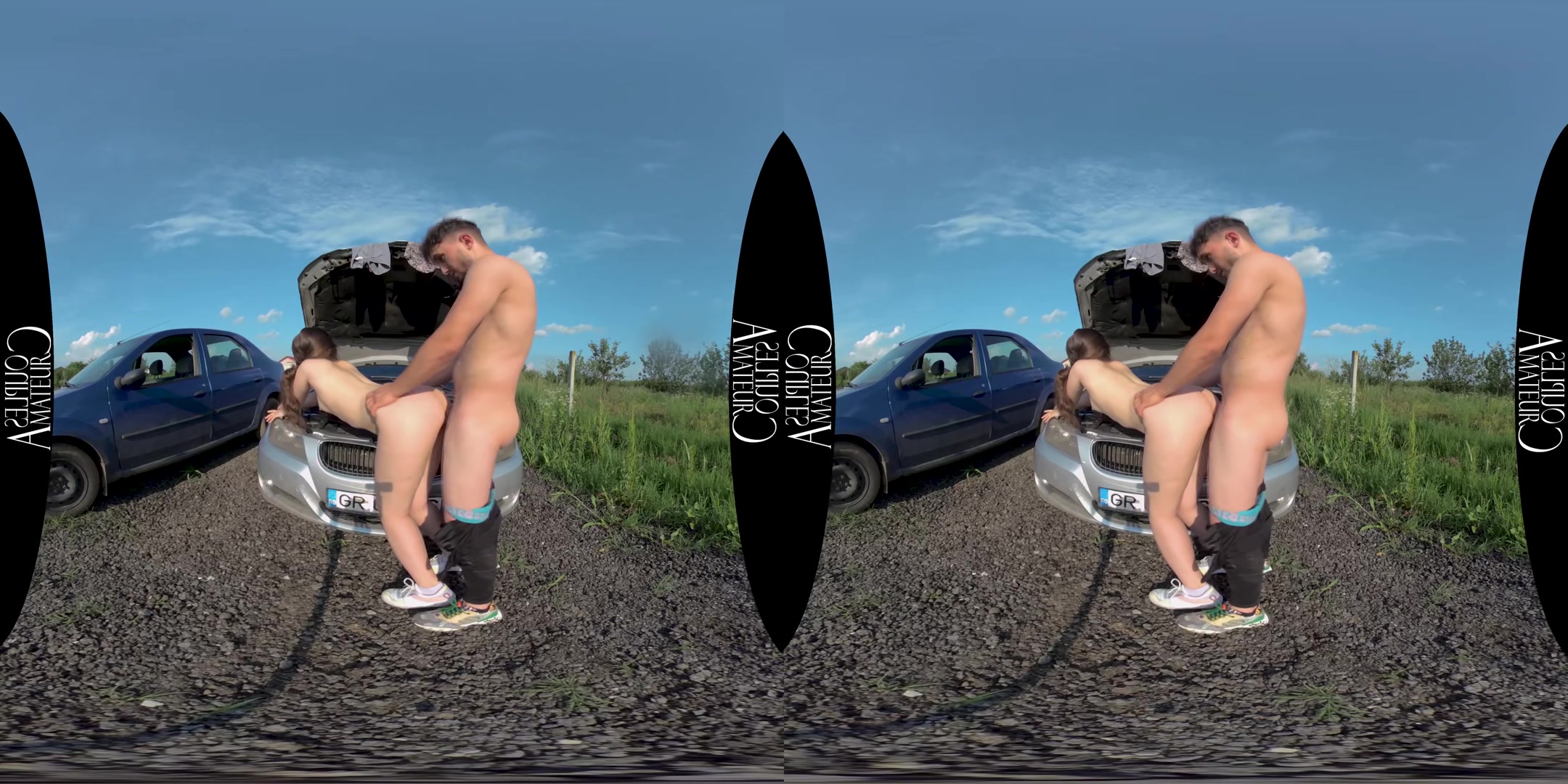 Fix my car and Fuck my pussy - AmateurCouplesVR