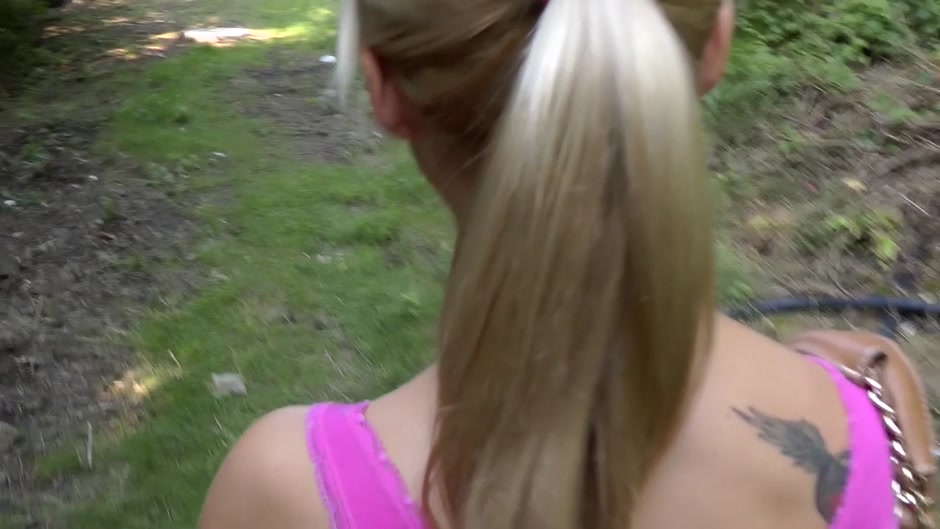 Good-looking blonde sucks and fucks in public