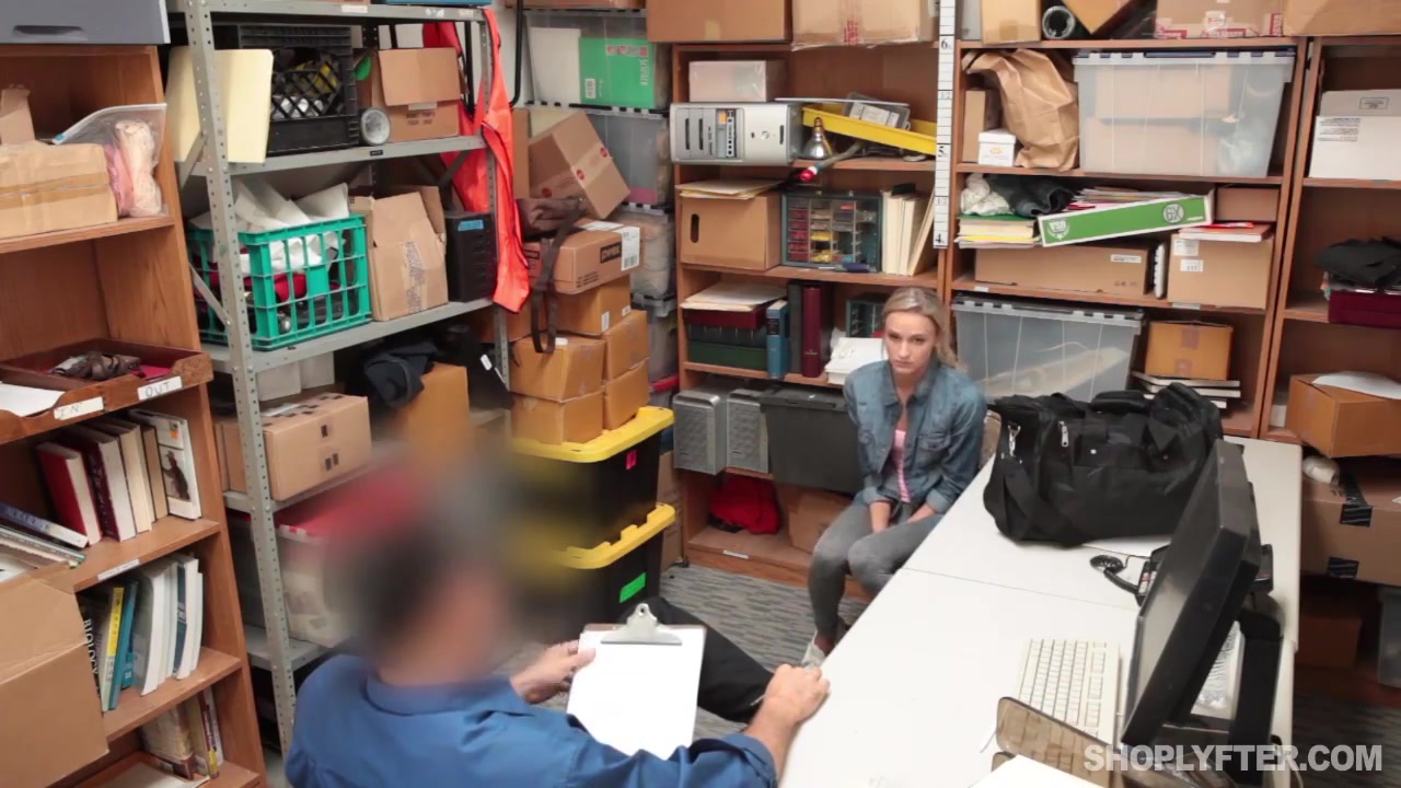 Security Guy Forces Young Shoplifter To Suck His Dick As Punishment With Emma Hix