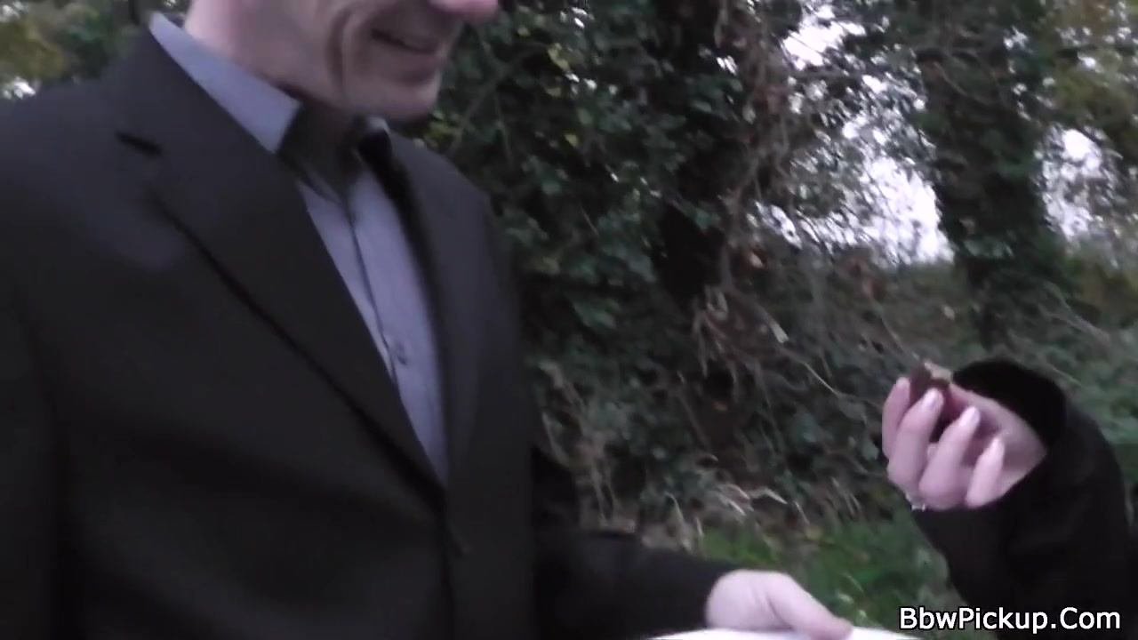 Picked Up Plumper Swallows His Thick Dick