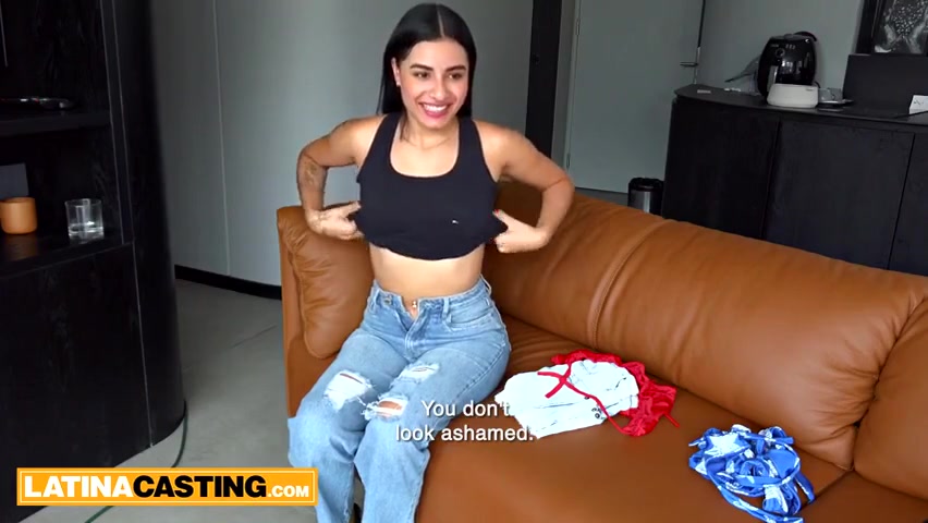 Cute Latina Teen 18+ Comes To Modeling Casting Not Wearing Panties