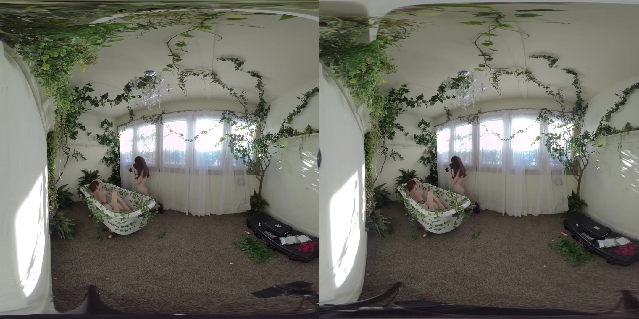 Garden Bath - Two Beautiful Babes Teasing 3D Porn