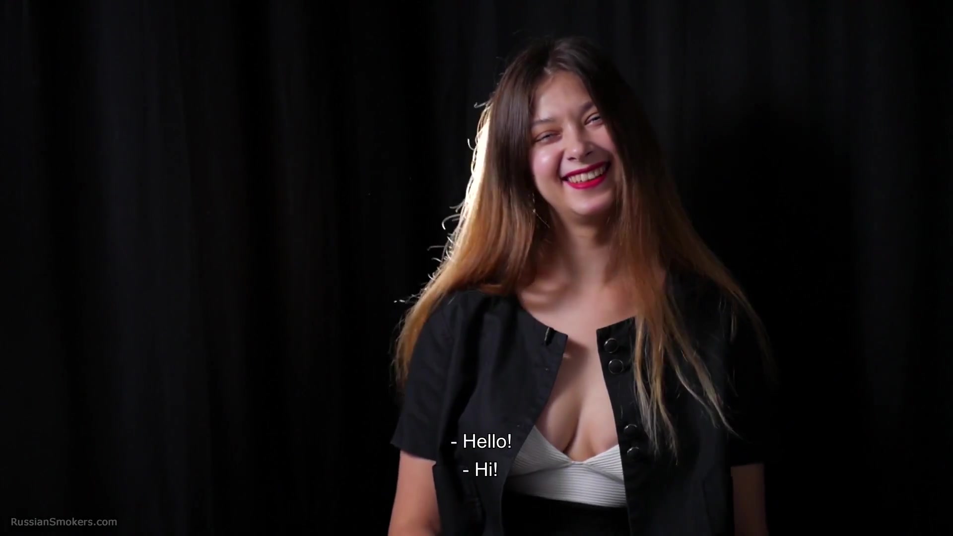 Irina Is Giving An Interview While Smoking