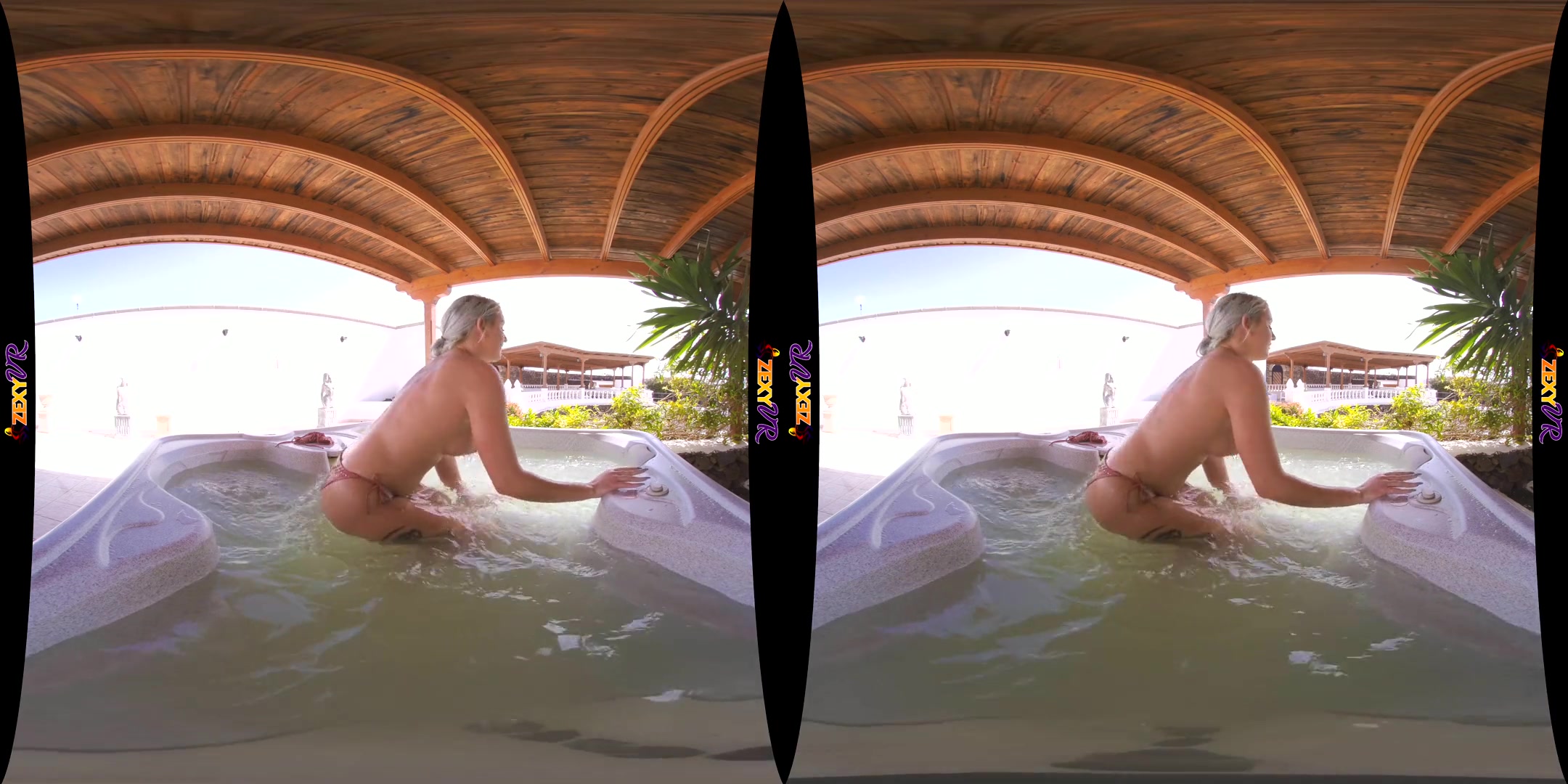 Hot Tub Date - Beautiful Blonde Amateur Solo in the Water
