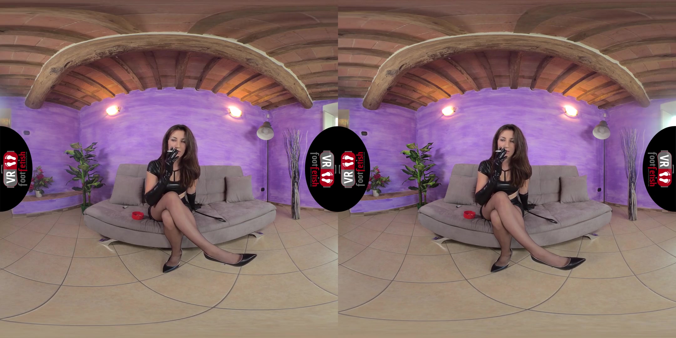 Sassy Dominatrix Lilian Teases You With Her Stockinged Feet - Foot Fetish VR Solo