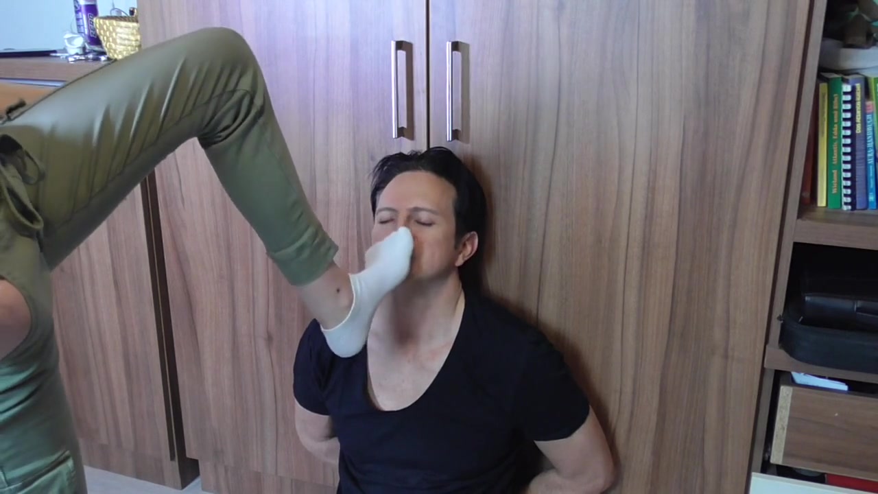 My home slave have to sniff my stinky sweaty socks by Foot Girls