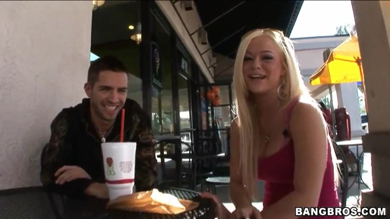 Beautiful blonde with big natural boobs and sucking mouth