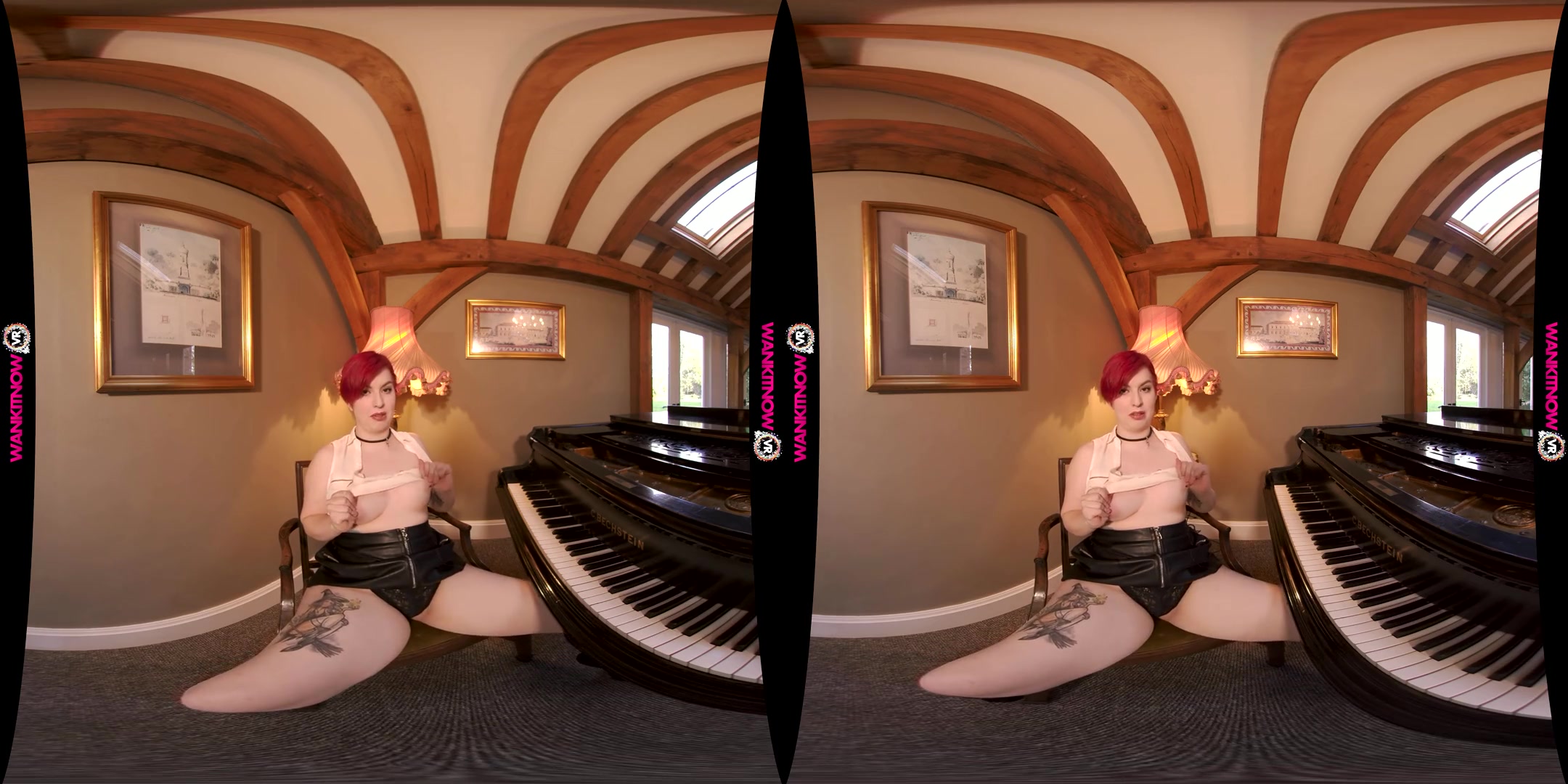 Pervy Pianist - Curvy Fingering Short Red Hair - SexLikeReal