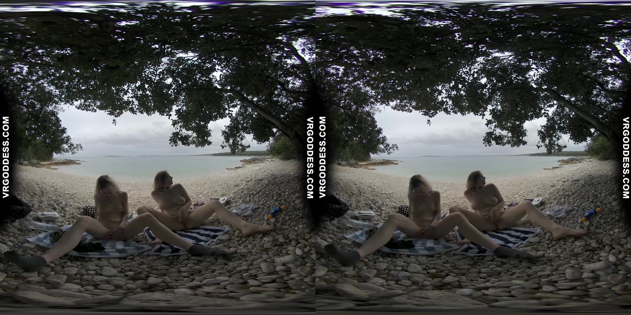 Rainy Day At Tropical Nude Beach With Diana And Ingrida
