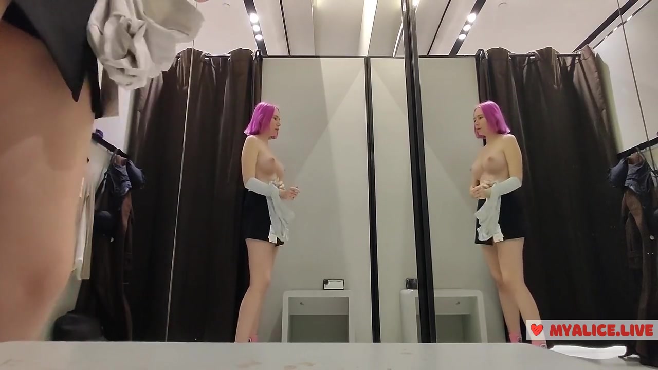 Try On Haul Sweaters In The Big Tits Beauty Pulls On Clothes. View During Fitting