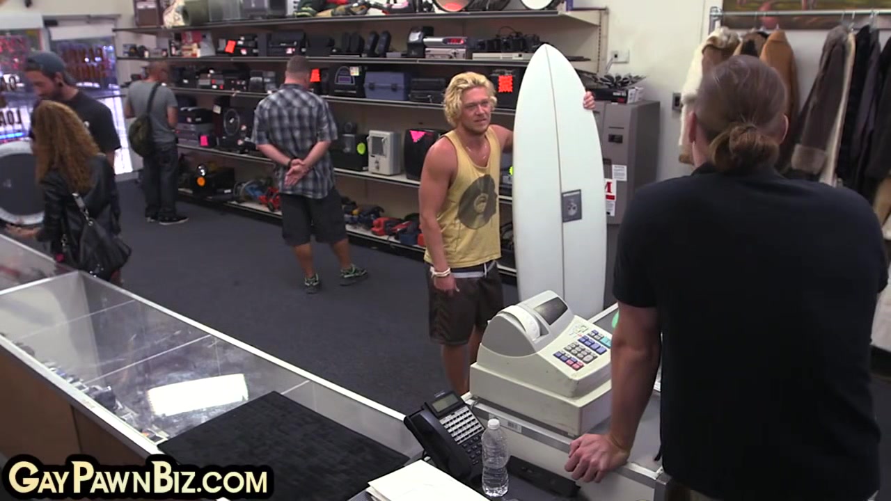 Amateur Blond Stud Fucked In Pawn Shop Office After Blo