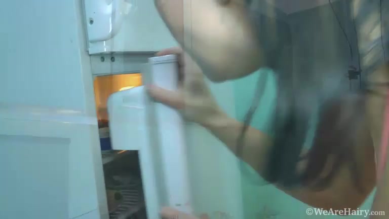 Kira rubs her hairy pussy for the mirror - Compilation - WeAreHairy