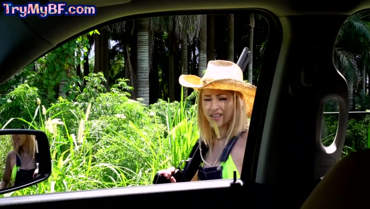 Slutty GF shares BF cock with BFF in POV car threeway