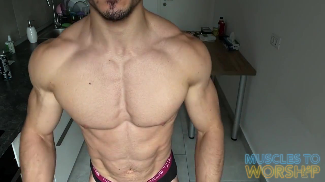 College Boy Flex And Cum