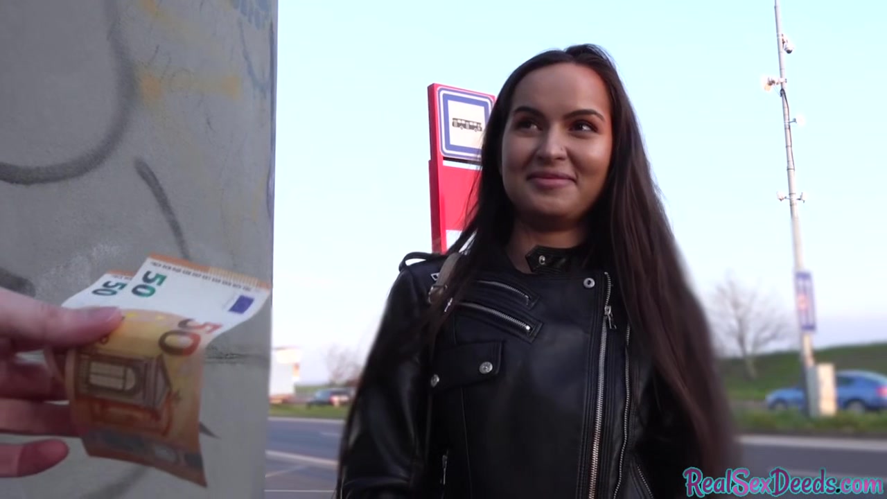 Reality leather babe public POV fucked outdoor 4 money