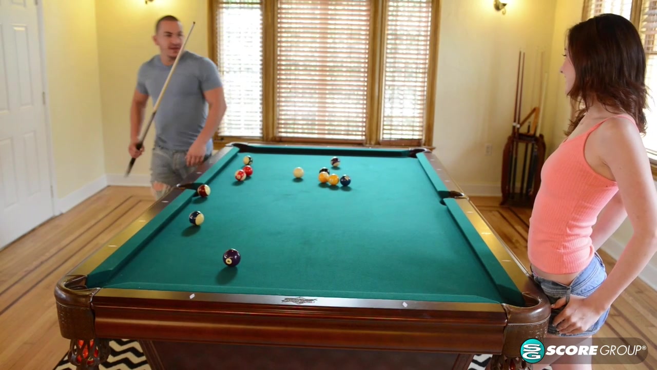 Hailey Little Rides a Cock on Top of a Pool Table