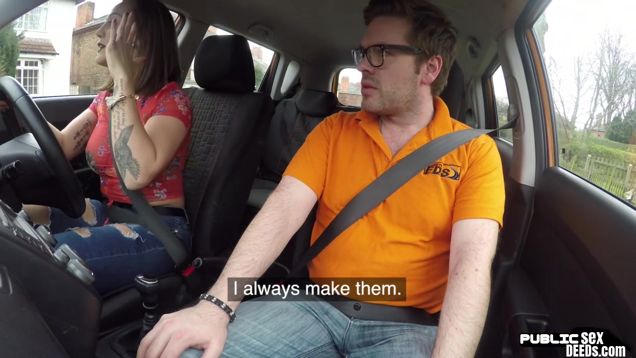 Driving tutor public fucks big ass and bigboobs MILF outdoor