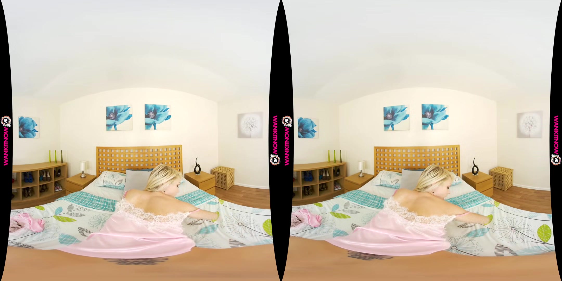 Care For A Fuck; Solo British Blonde On The Bed Striptease