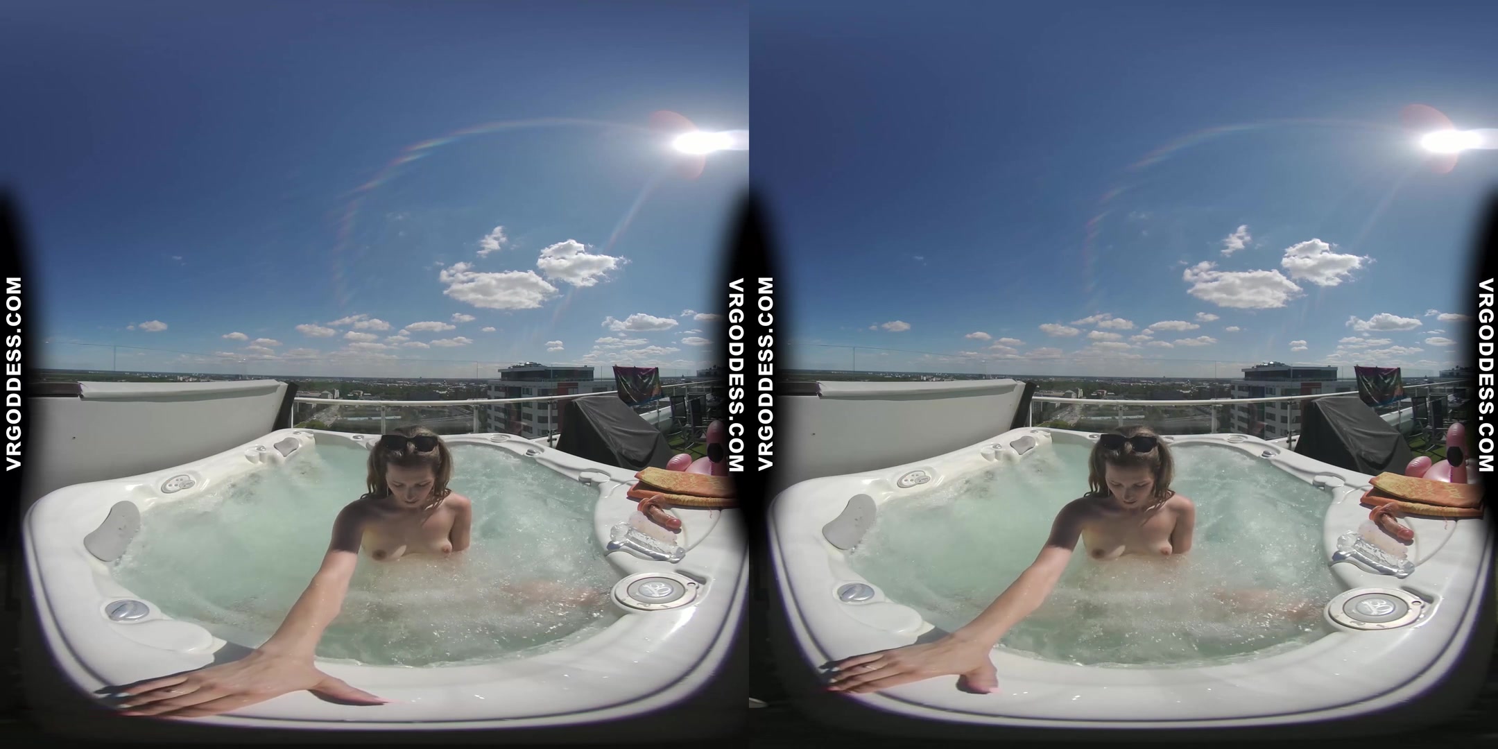 Rooftop Jacuzzi Private Moments With Model Josie Masturbating With Dildos In The Sun