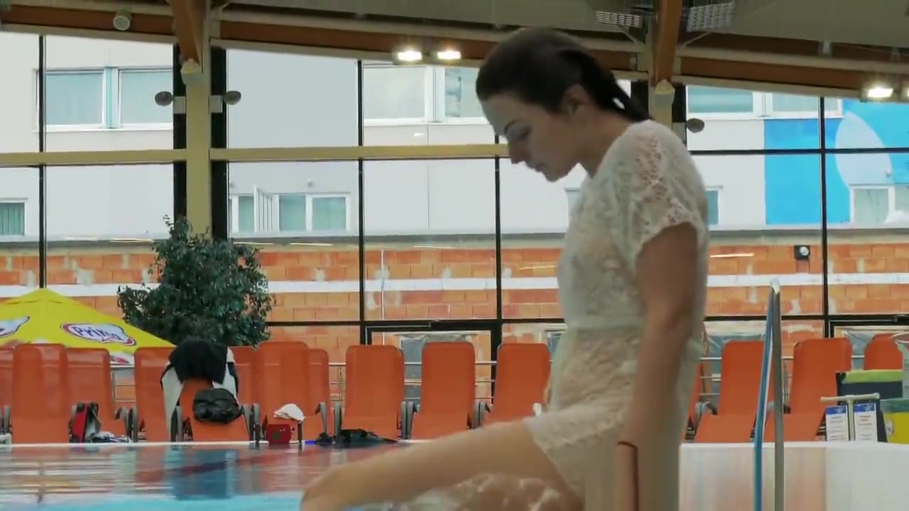 Sexy Redhead In The White Dress