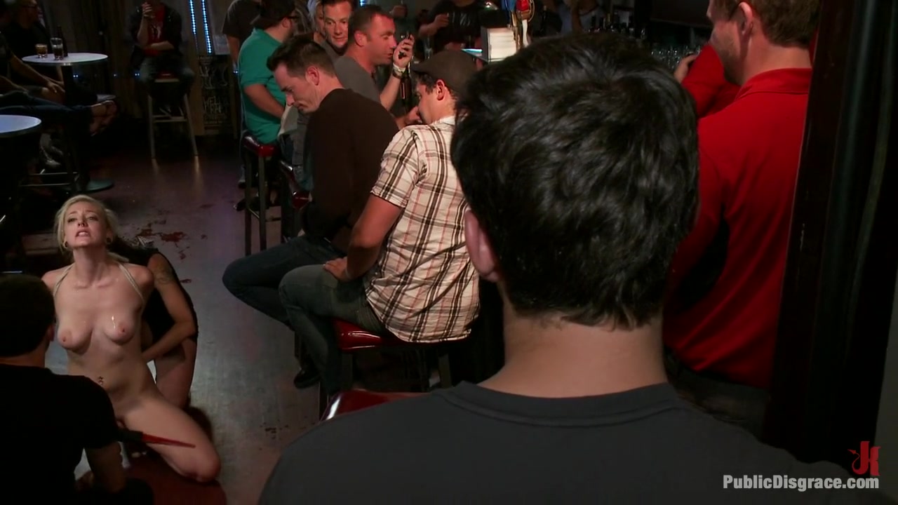 Hot Blonde Disgraced in Bar