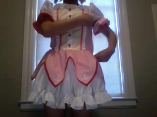 Cute Japanese cosplayer stripping her petite body on cam