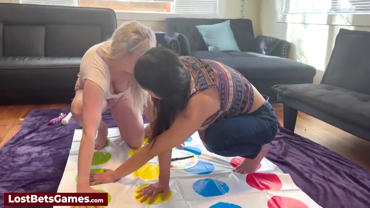 A Huge Sex Toy Used On Her After A Sexy Lesbian Strip Twister Game