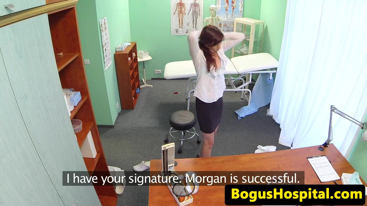 Europatient sucks doctor and rubs her pussy