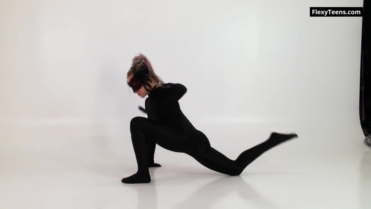 Black Latex And Braids Very Hot Russian Flexible Teenie