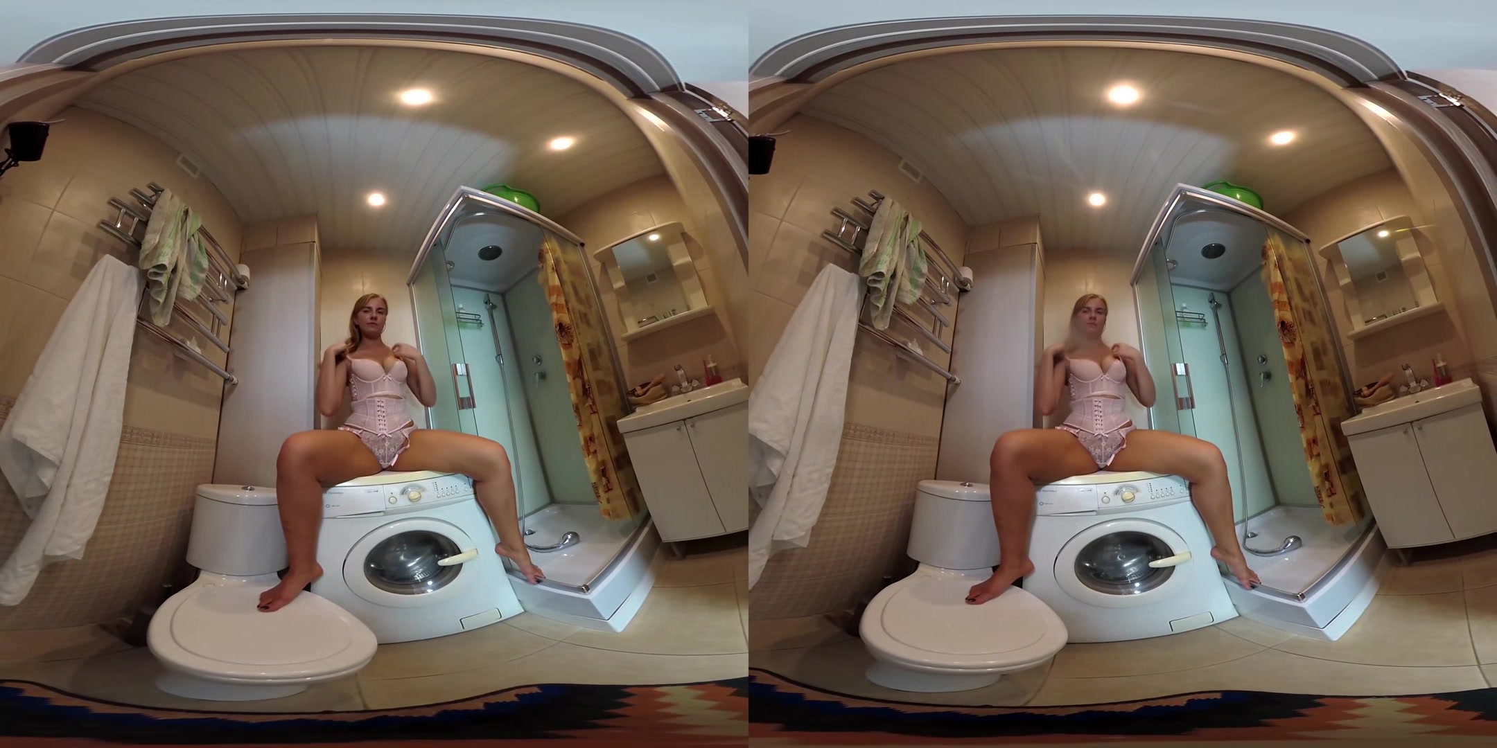 Agneta Masturbates In The Bathroom - Thick Blonde Big Ass Toying