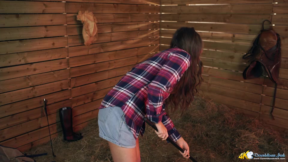 Jemma in Grab A broom - DownblouseJerk