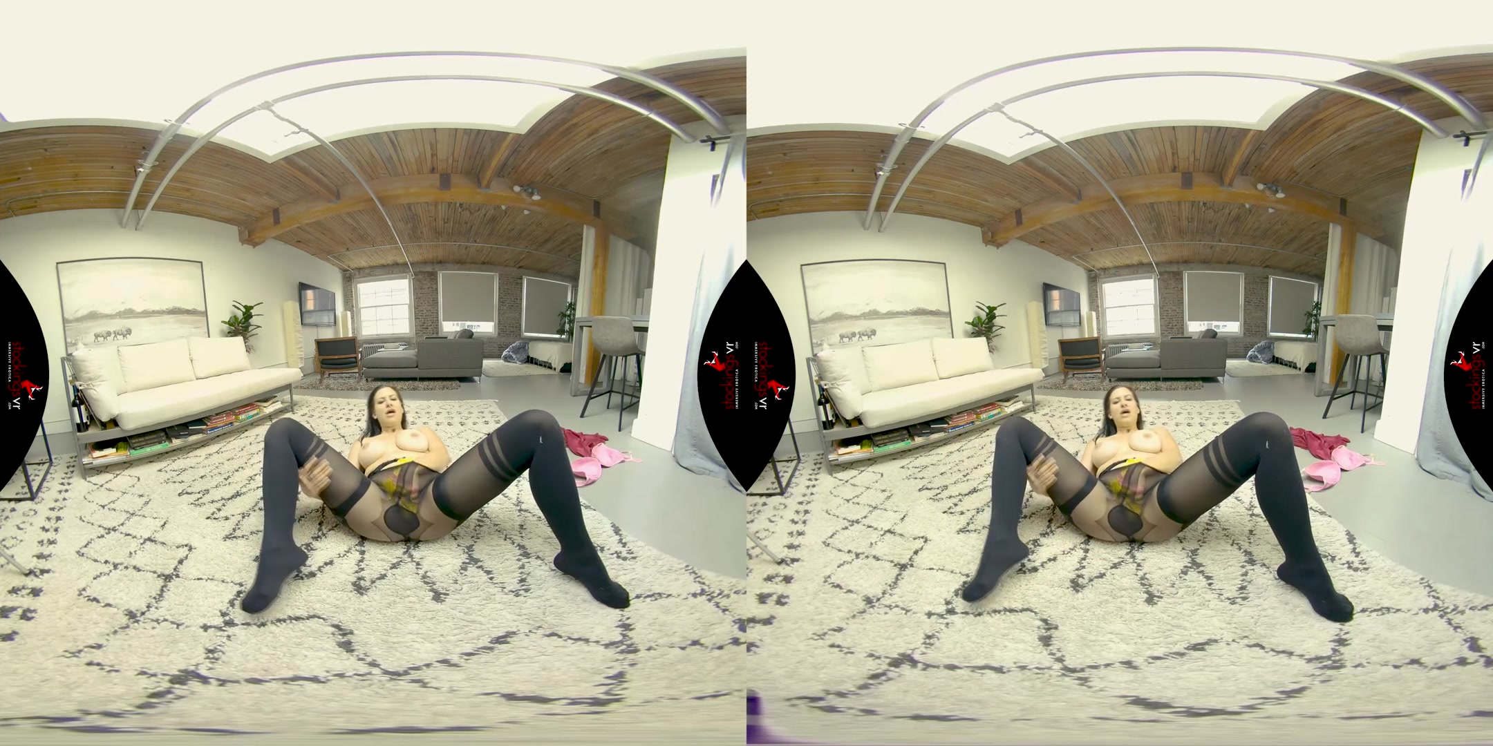 I Am Wearing Your Wife's Panties - Sexy Brunette Leg and Stocking Fetish VR