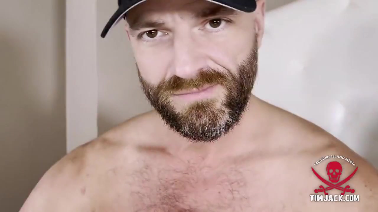 Hairy Muscle Man Strokes His Cock